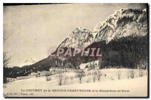 Postcard Old Convent of the Grande Chartreuse and Grand Som in Winter