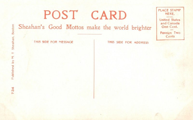 Vintage Postcard Sheahan's Good Mottos Religious Saying Inspiring Verses