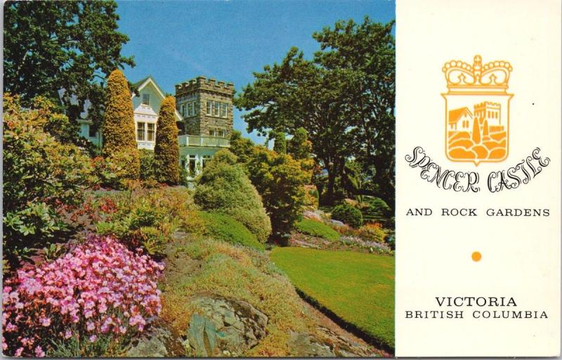 Spencer Castle & Rock Gardens Victoria BC Unused Vintage Postcard D69