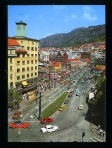 210067 NORWAY BERGEN view towards market-place old postcard