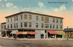 CLARK'S HOTEL Cumberland County FREEPORT, MAINE Alden Drugs c1910s Rare Vintage