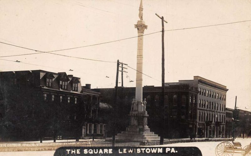 Lewiston Pennsylvania The Square Real Photo Vintage Postcard AA64260