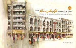 BERGHOFF RESTAURANT Wabash Ave Adams St. Chicago, IL Vintage c1960s Postcard