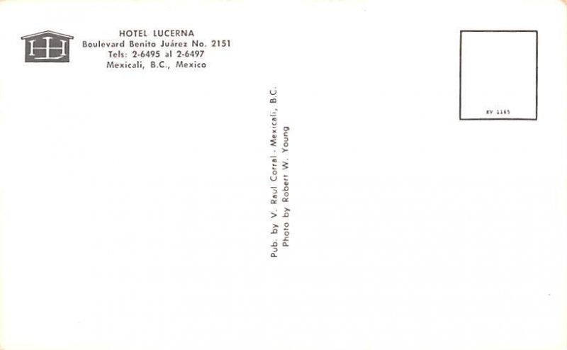 Hotel Lucerna Mexico Tarjeta Postal Unused 