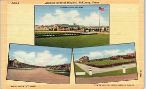 McKINNEY, TX Texas     MULTIVIEW of  ASHBURN HOSPITAL  c1940s  Linen  Postcard