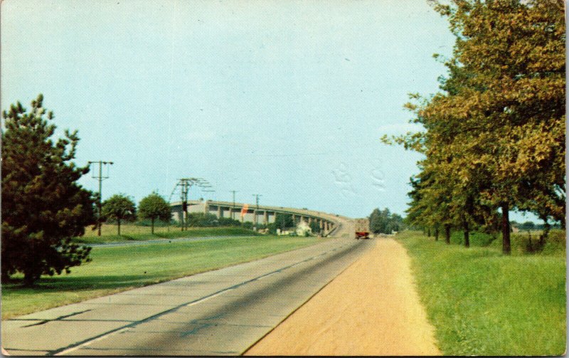 Vtg 1950s High Level Bridge The Du Pont Highway St Georges Delaware DE Postcard