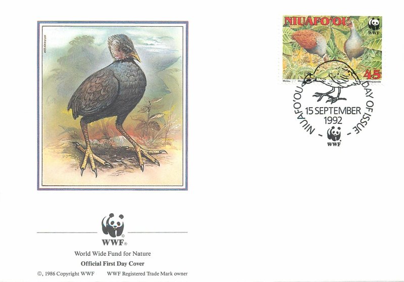 WWF FDC Postcard Tonga Niuafo'ou Malau Megapode