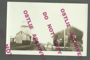 Sunbury IOWA RPPC c1910 c1950 DEPOT TRAIN STATION nr Durant Tipton Davenport