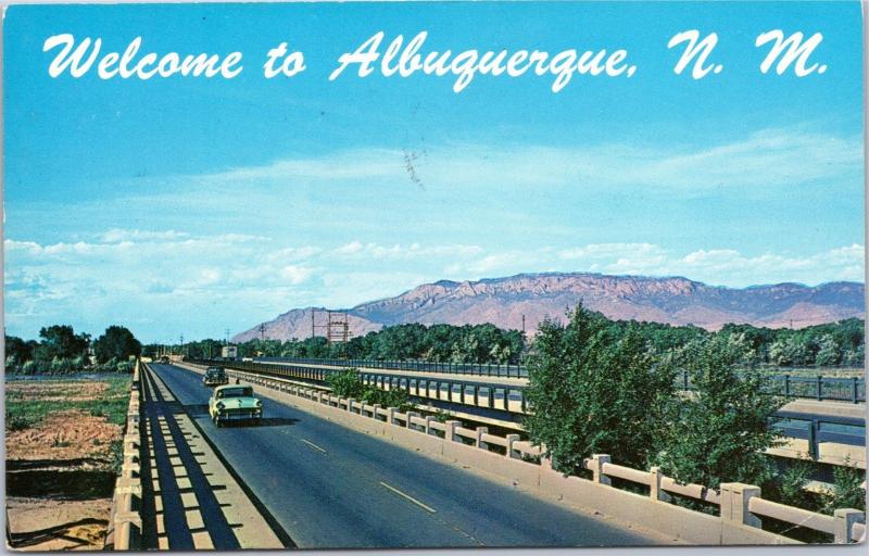 Rio Grande Bridge, West Side,Welcome to  Albuquerque New Mexico - Posted 1968