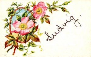 Ludwig Name Card With Flowers