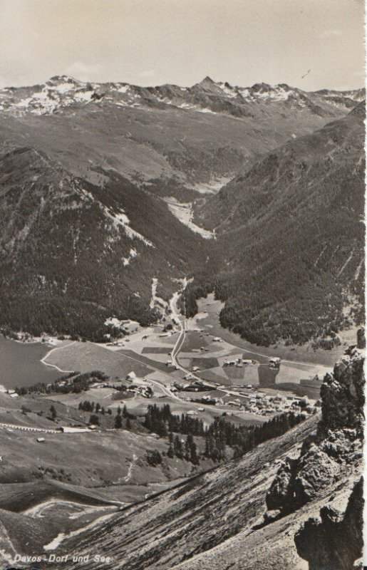 Switzerland Postcard - Davos - Dorf Und See - Ref TZ1692