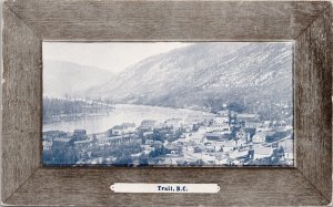 Trail BC British Columbia Framed Border Birdseye c1907 Postcard H52