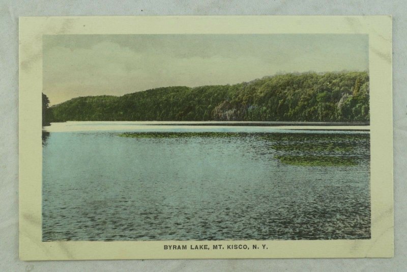 C. 1900-10 Byram Lake, Mt. Kisco, N.Y., French Hand Colored Vintage Postcard P45