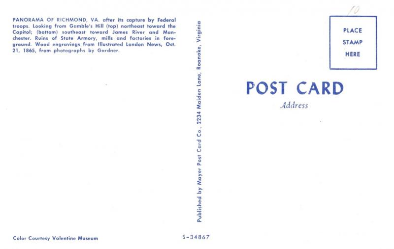 Virgina   Richmond Panorama October 1865