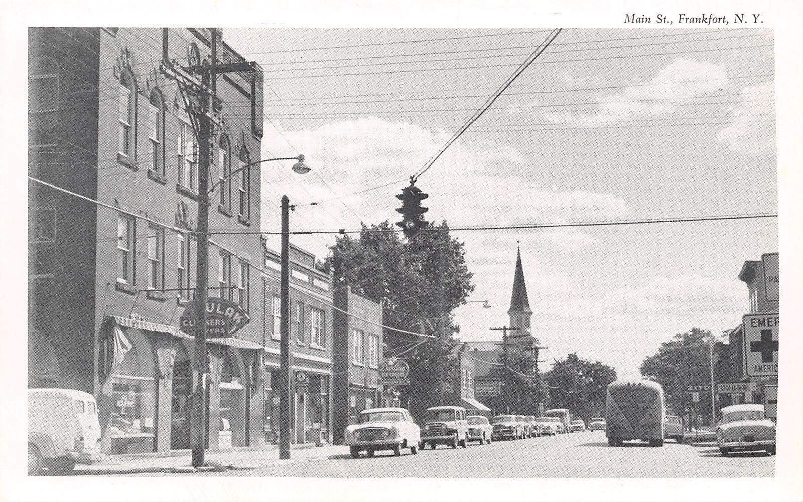 Frankfort New YorkMain StreetCleanersDarling Ice CreamCity Bus1950s CarsPC Ephemera
