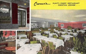 FLINT, Michigan MI   CROMER'S RESTAURANT & LOUNGE  Roadside   ca1940's Postcard