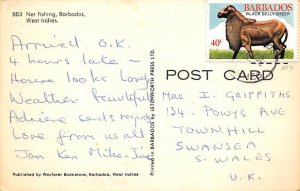 Net Fishing Barbados West Indies Postal used unknown 
