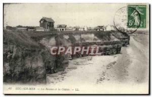 Old Postcard Luke sea cliffs and cottages