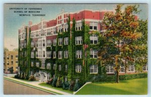 MEMPHIS, TN ~ University of Tennessee SCHOOL OF MEDICINE c1940s Linen Postcard