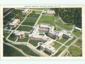 Linen AERIAL VIEW OF WESLEYAN COLLEGE Macon Georgia GA Q3305