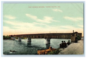 c1910 Old Wagon Bridge Terre Haute Indiana IN Unposted Antique Postcard