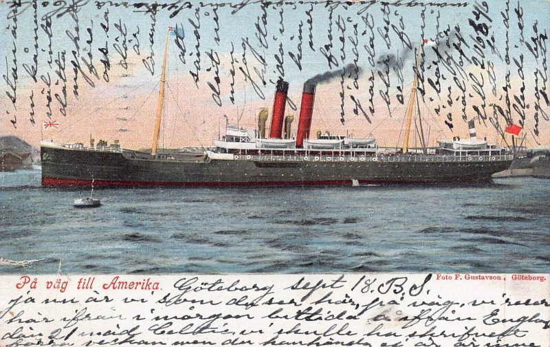 STEAMER SHIP WESTERN STATES DETROIT BUFFALO LINE~1906 PSMK POSTCARD 