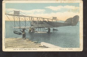 UNITED STATES AIR FORCE UNCLE SAM'S COUTS BIPLANE AIRPLANE VINTAGE POSTCARD