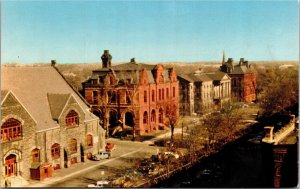 Postcard PE Charlottetown Market Post Office Court House Aerial View 1960s S104