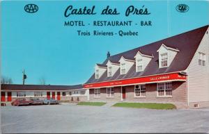 Castel des Pres Motel & Restaurant Trois Rivieres Quebec QC Vintage Postcard E21