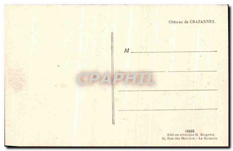 Old Postcard Chateau de Chazannes