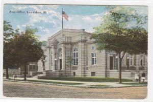 Post Office Kankakee Illinois 1910c postcard