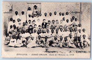 Ethiopia East Africa Postcard Dire-Daoua School of Alliance c1910 Unposted