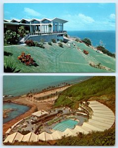 2 Postcards FAJARDO, Puerto Rico ~ EL CONQUISTADOR HOTEL Lanai Pool c1960s