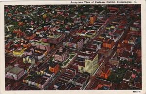 Illinois Bloomington Aeroplane View Of Business District Curteich