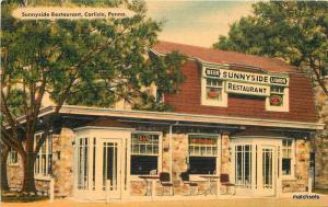 CARLISLE PA Sunnyside Restaurant linen Kindel CO roadside postcard 4311