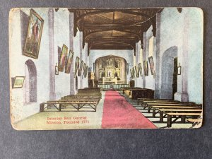 Interior San Gabriel Mision San Gabriel CA Litho Postcard H1158094859