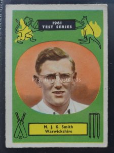 No.24 M J K SMITH Warwickshire - Cricketers 1961 Test Series by A.B.C. Gum 1961