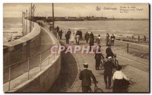 Belgie Belgium Old Postcard Zeebrugge Mole Entree