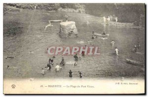 Old Postcard Biarritz The Port Vieux beach