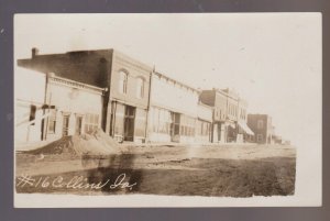 Collins IOWA RPPC 1910 MAIN STREET nr Ames Nevada Ankeny Marshalltown Des Moines