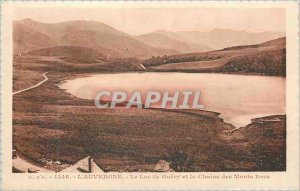 Old Postcard 1446 the Auvergne Lake cured and the chain of mountains dore