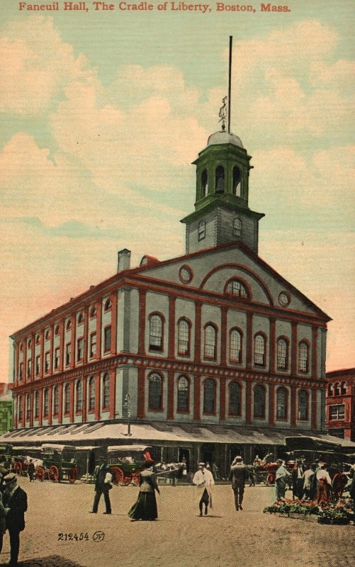 Vintage Postcard Faneuil Hall Cradle Of Liberty Building Boston Massachusetts MA