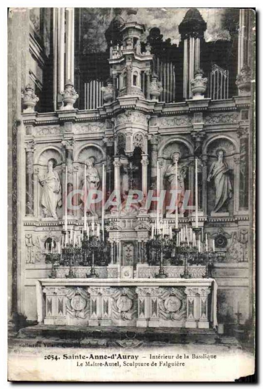Old Postcard Sainte Anne d Auray Interior of The Basilica Altar Ia Seulpture ...