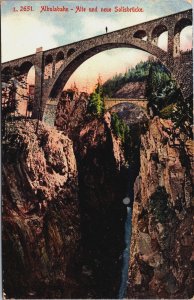 Switzerland Albulabahn Alte und neue Solisbrücke Vintage Postcard C199
