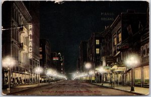 1911 Nicollet Avenue at Night Minneapolis Minnesota MN Roadway Posted Postcard