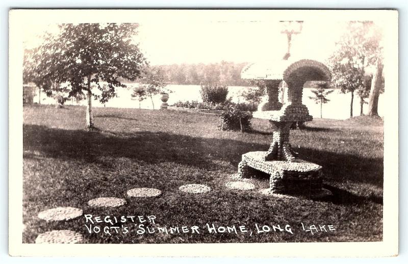 Postcard MN Long Lake Register Vogt's Summer Home RPPC Real Photo E04