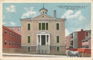 Oldest Masonic Building in the US - Richmond VA, Virginia - pm 1917 - WB
