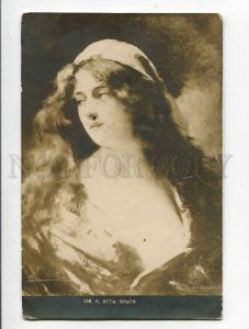 285826 Angelo ASTI Lady LONG HAIR Vintage POST VORONEZH VOKZAL