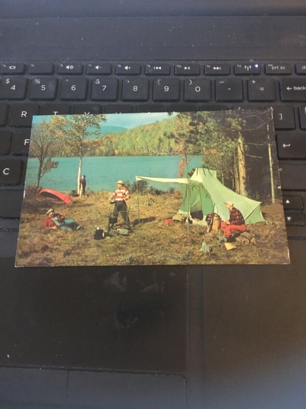 Vintage postcard -  Camping, Chow Time at Camp