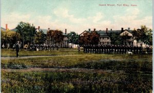 FORT RILEY, KS Kansas    GUARD  MOUNT  Troops   c1910s  Postcard